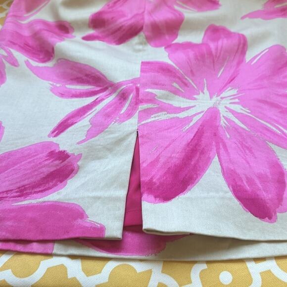 JONES NEW YORK Size 10 Tan Pink Floral Dress - Picture 12 of 15